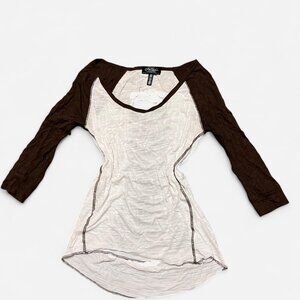 Pretty little liars Brown and white long sleeve top with a unique cut #longsleev